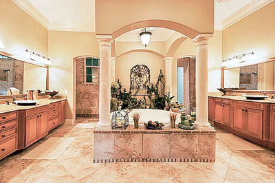 Luxury Estate Kissimmee Large Master Bathroom with Garden Tub